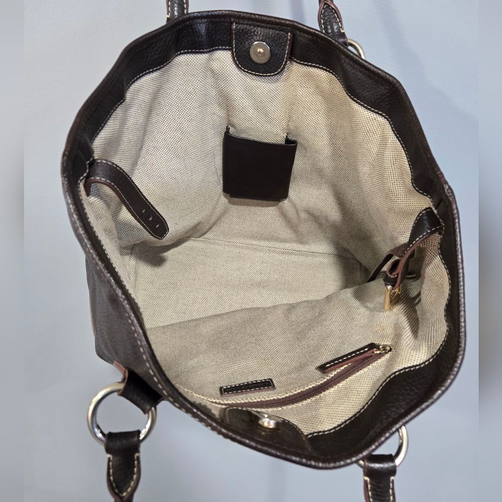 🐢 Vintage Dooney & Bourke Brown Pebbled Leather Tote! - Picture 6 of 13
